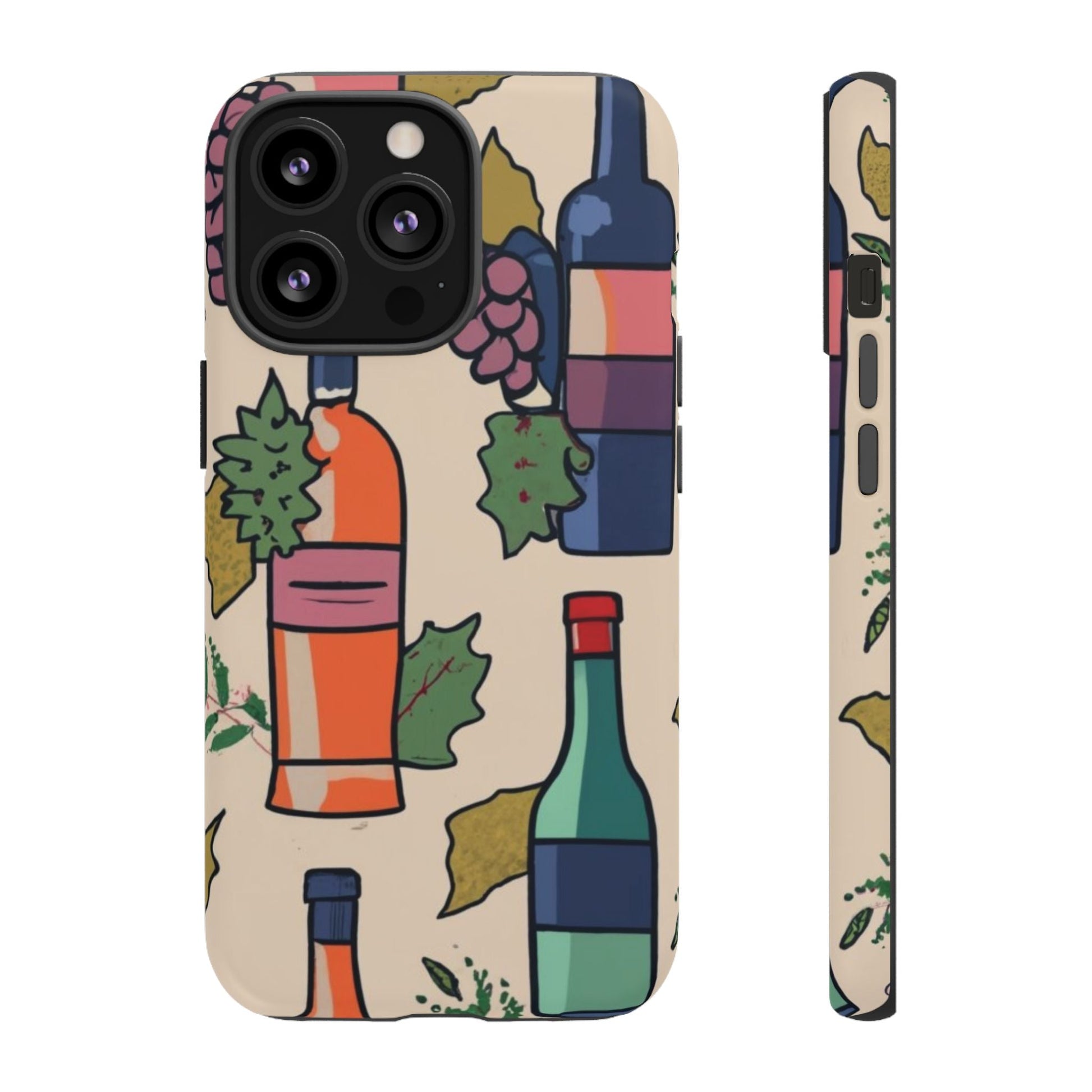 Wine Bottles & Grapes Tough Cell Phone Case - Ruppy's Creations