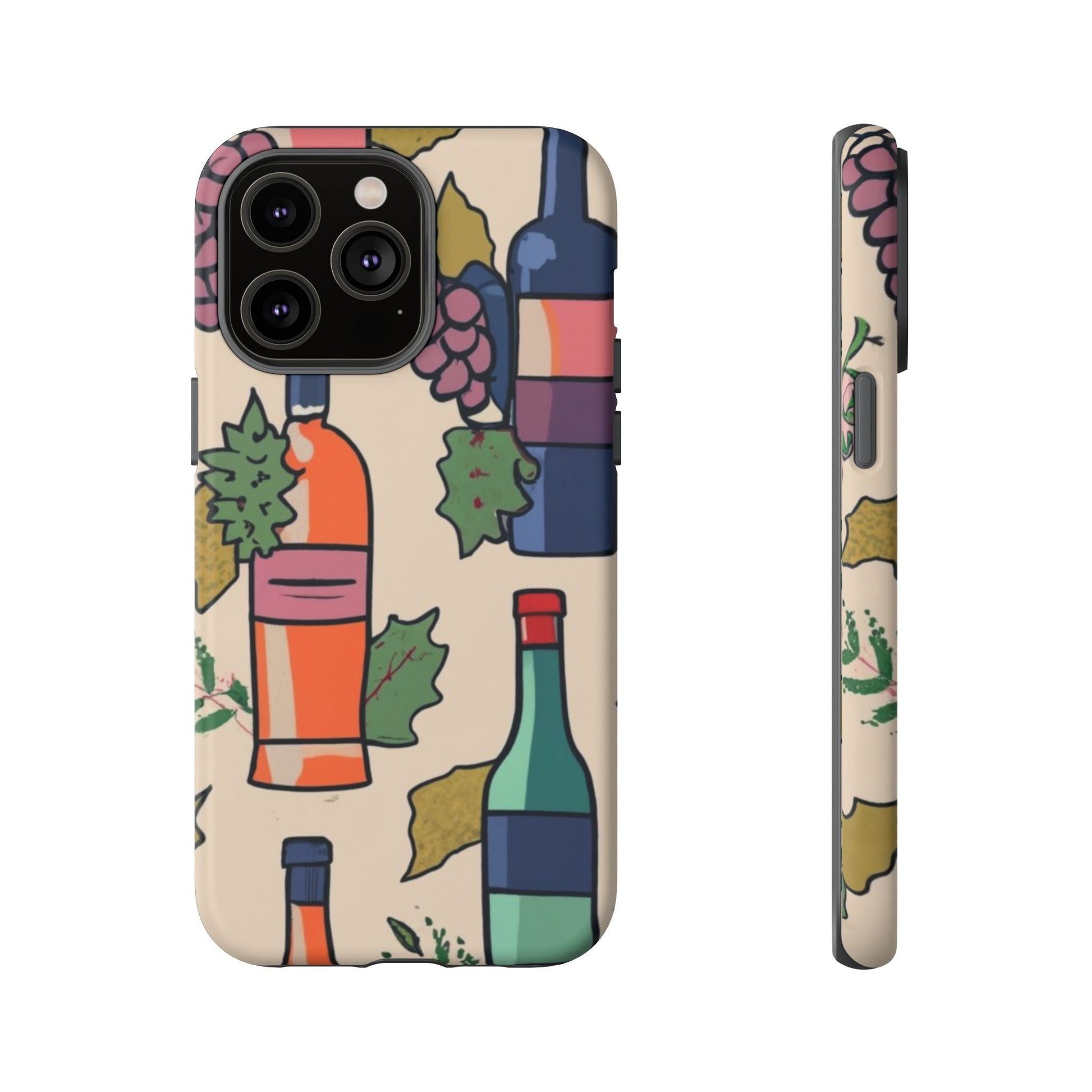 Wine Bottles & Grapes Tough Cell Phone Case - Ruppy's Creations