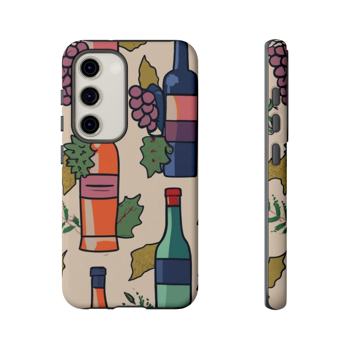 Wine Bottles & Grapes Tough Cell Phone Case - Ruppy's Creations