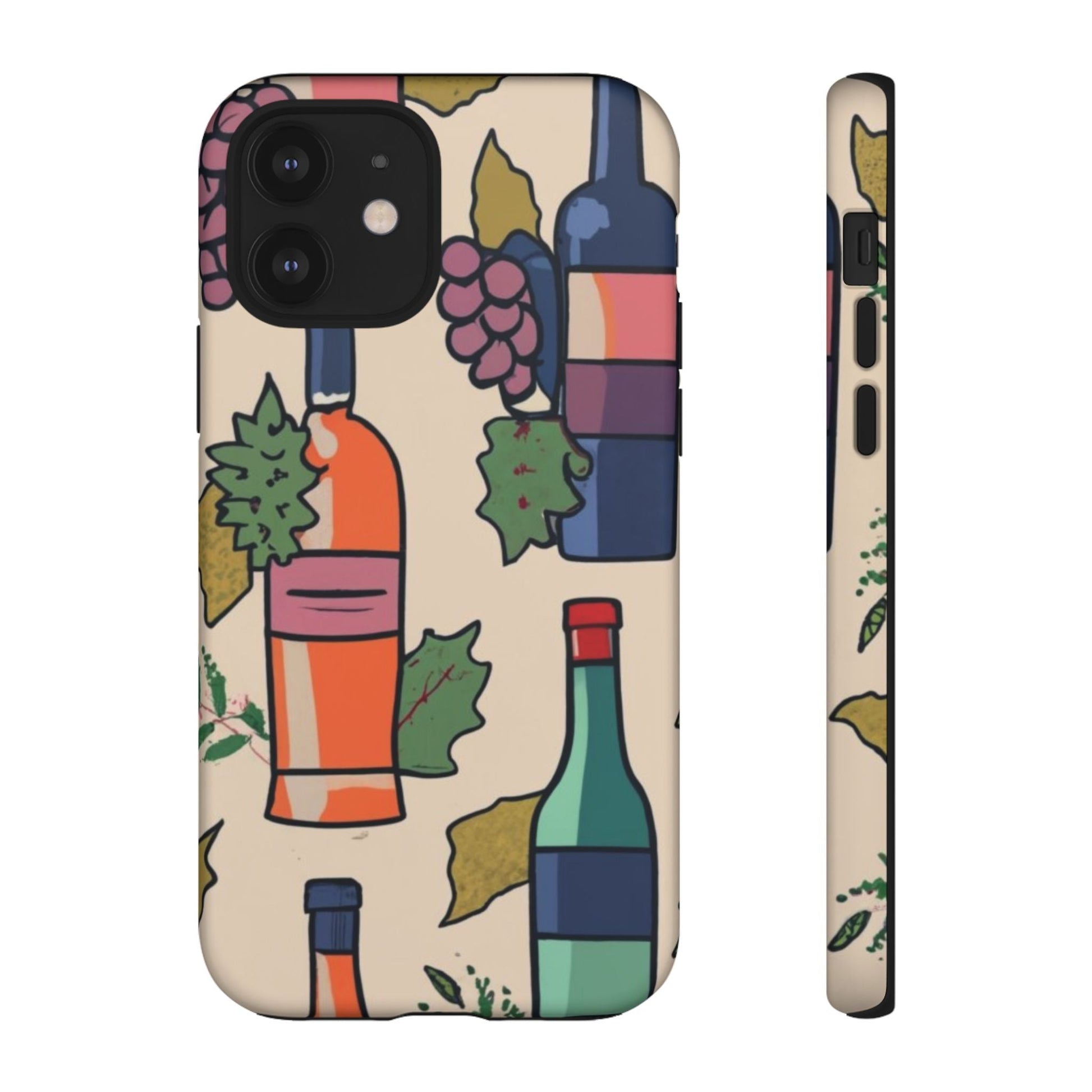 Wine Bottles & Grapes Tough Cell Phone Case - Ruppy's Creations