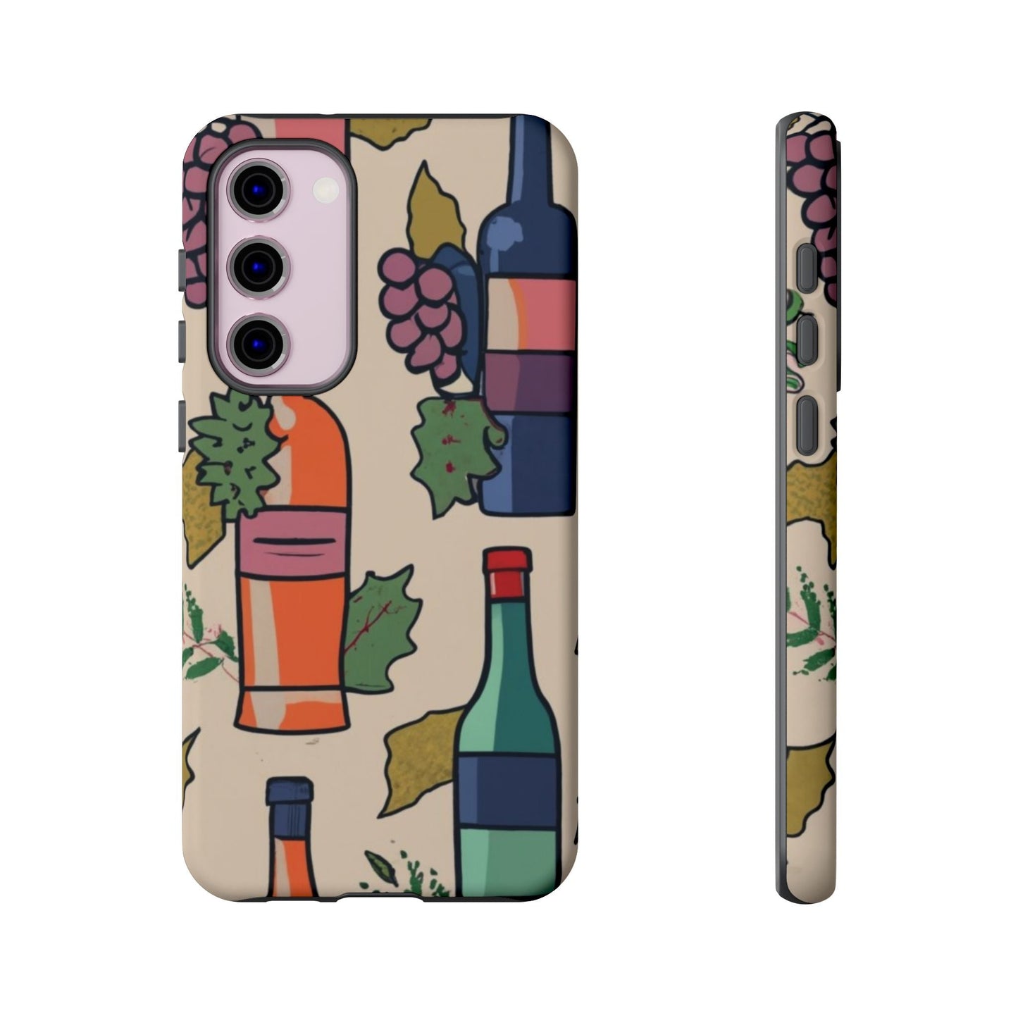 Wine Bottles & Grapes Tough Cell Phone Case - Ruppy's Creations