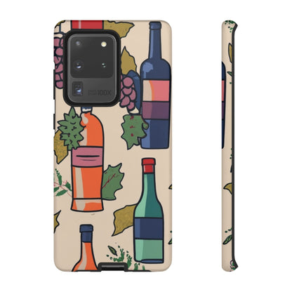 Wine Bottles & Grapes Tough Cell Phone Case - Ruppy's Creations