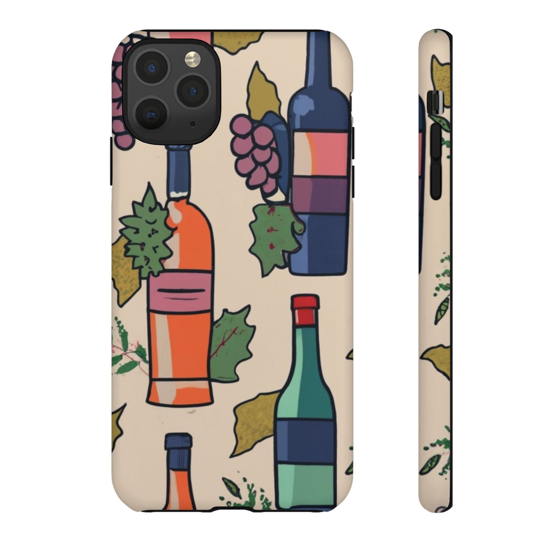 Wine Bottles & Grapes Tough Cell Phone Case - Ruppy's Creations