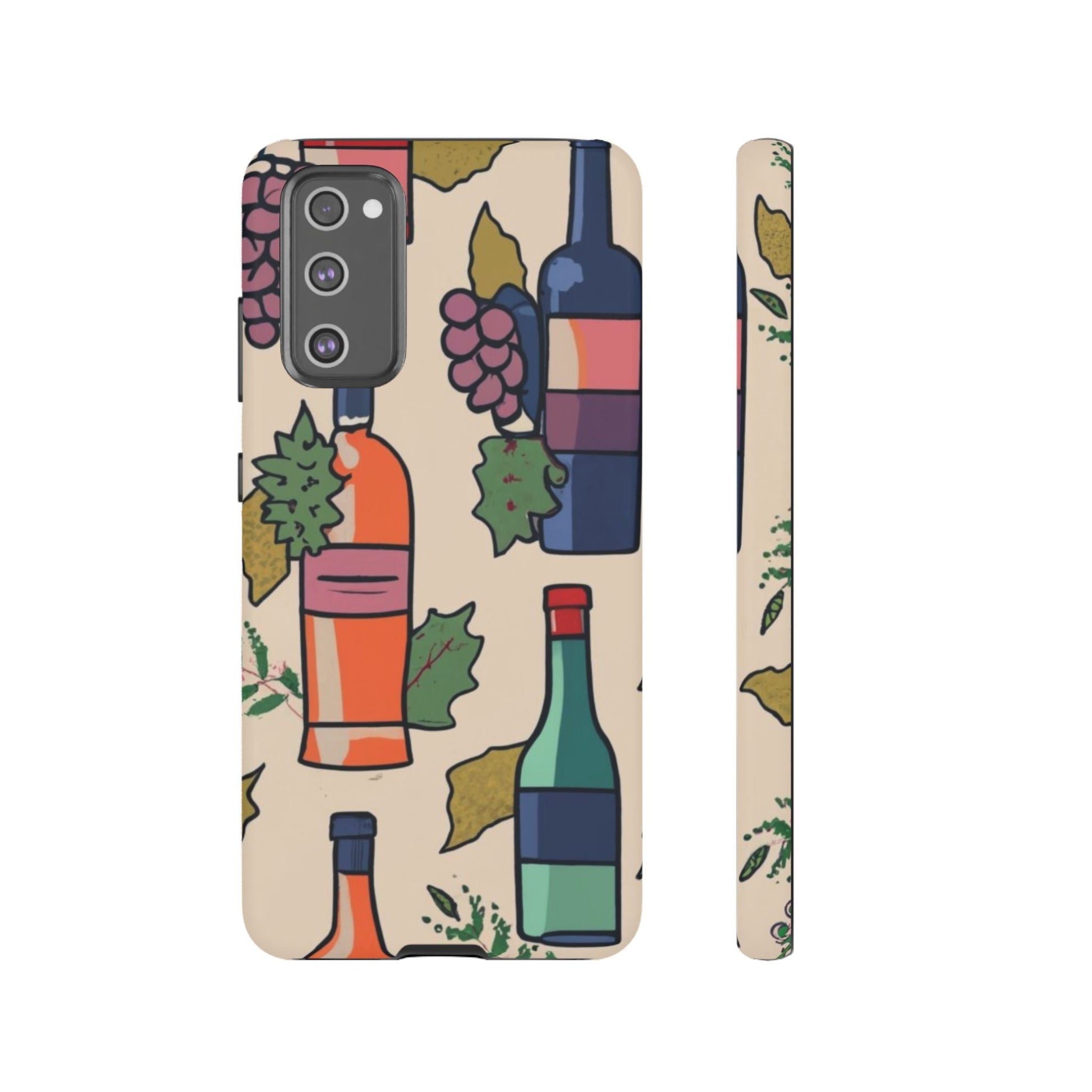 Wine Bottles & Grapes Tough Cell Phone Case - Ruppy's Creations