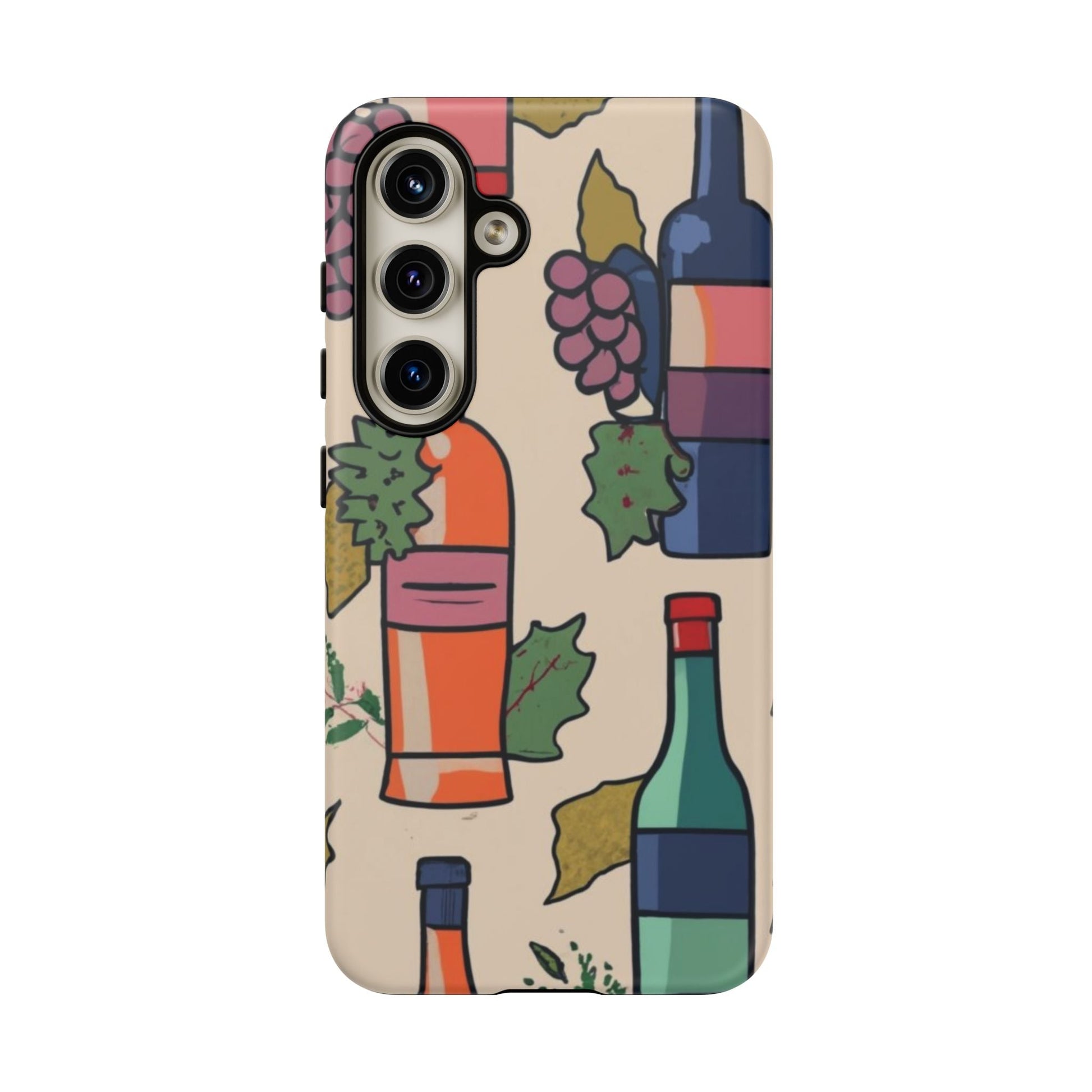 Wine Bottles & Grapes Tough Cell Phone Case - Ruppy's Creations