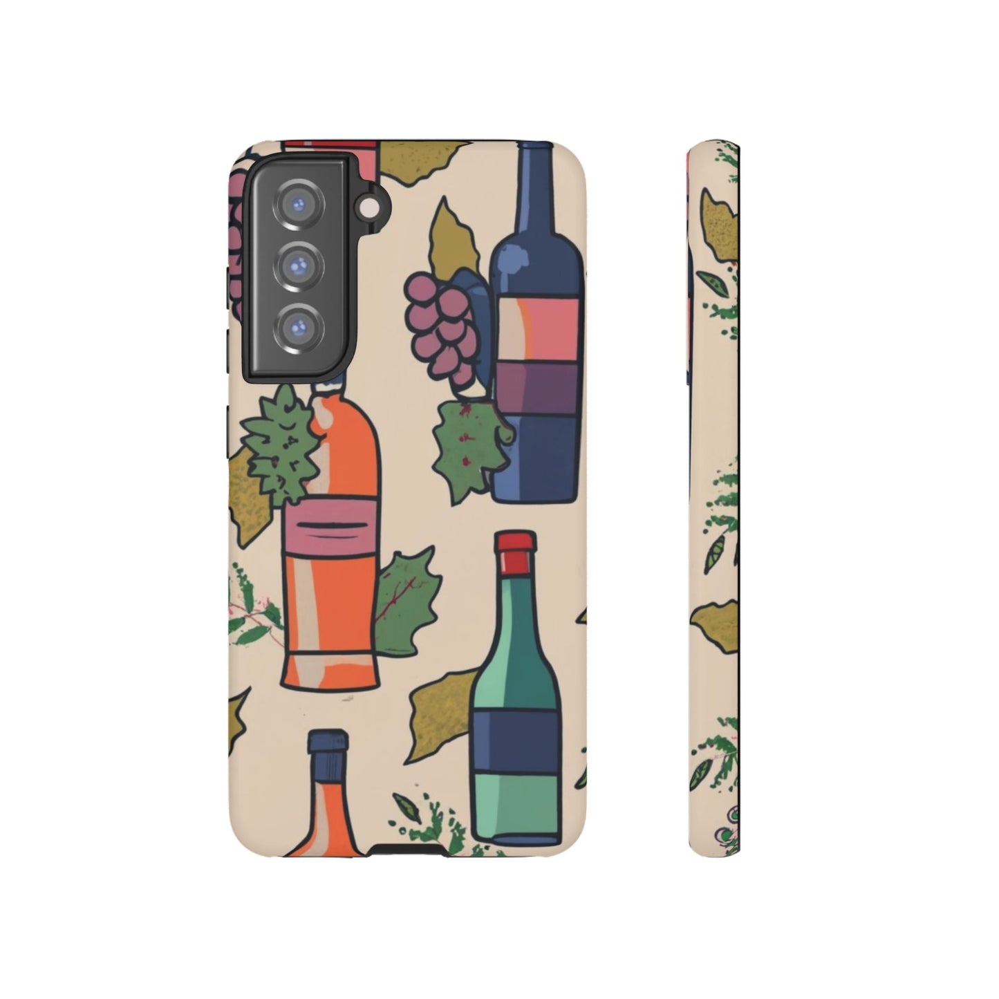 Wine Bottles & Grapes Tough Cell Phone Case - Ruppy's Creations