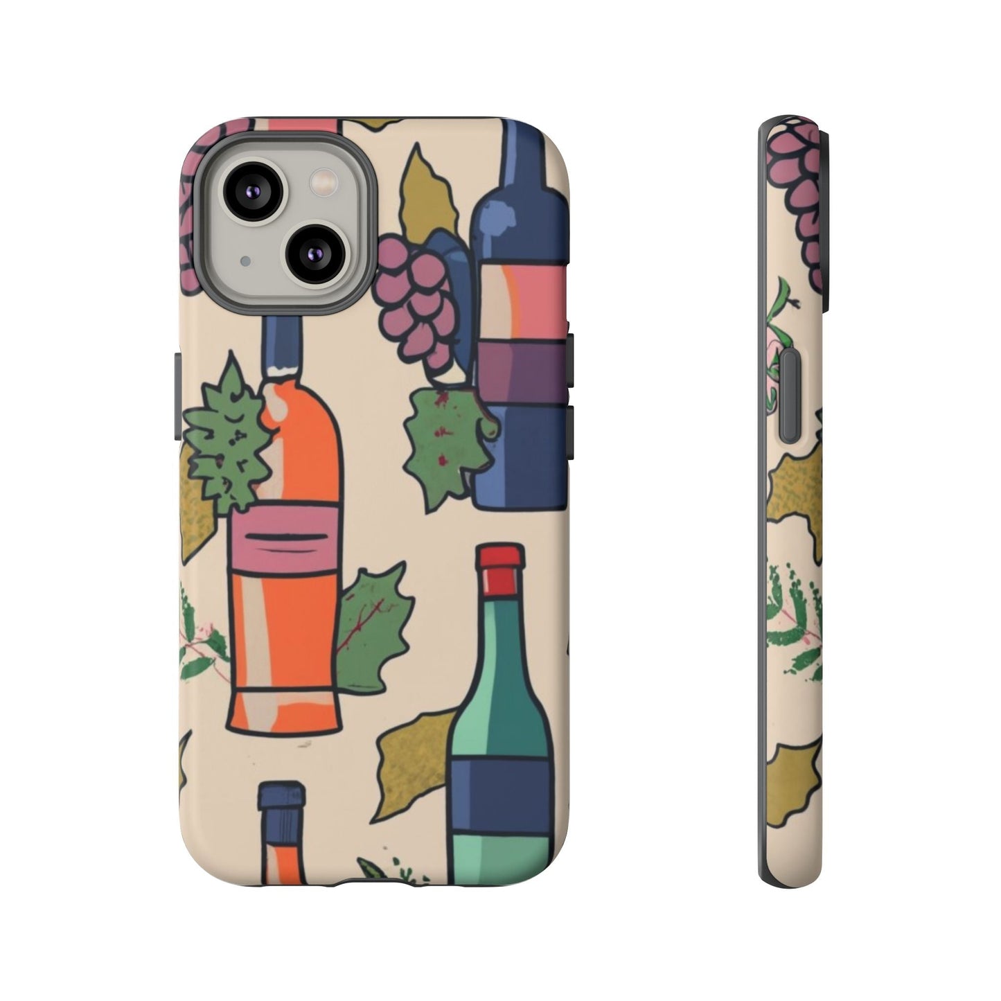 Wine Bottles & Grapes Tough Cell Phone Case - Ruppy's Creations