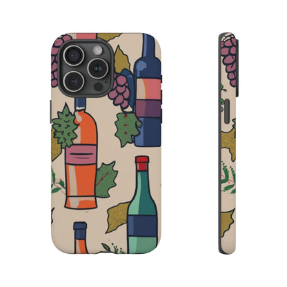 Wine Bottles & Grapes Tough Cell Phone Case - Ruppy's Creations