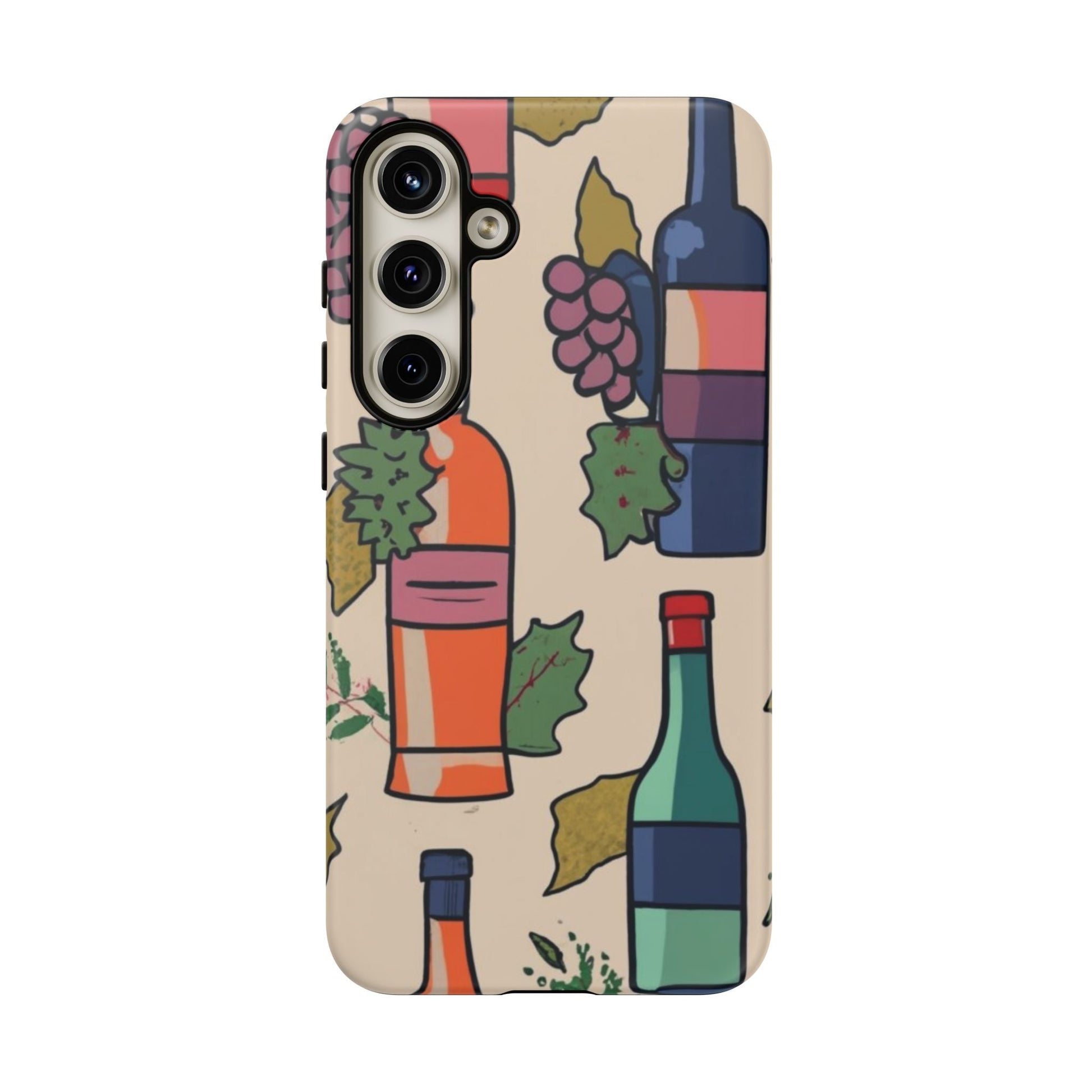 Wine Bottles & Grapes Tough Cell Phone Case - Ruppy's Creations