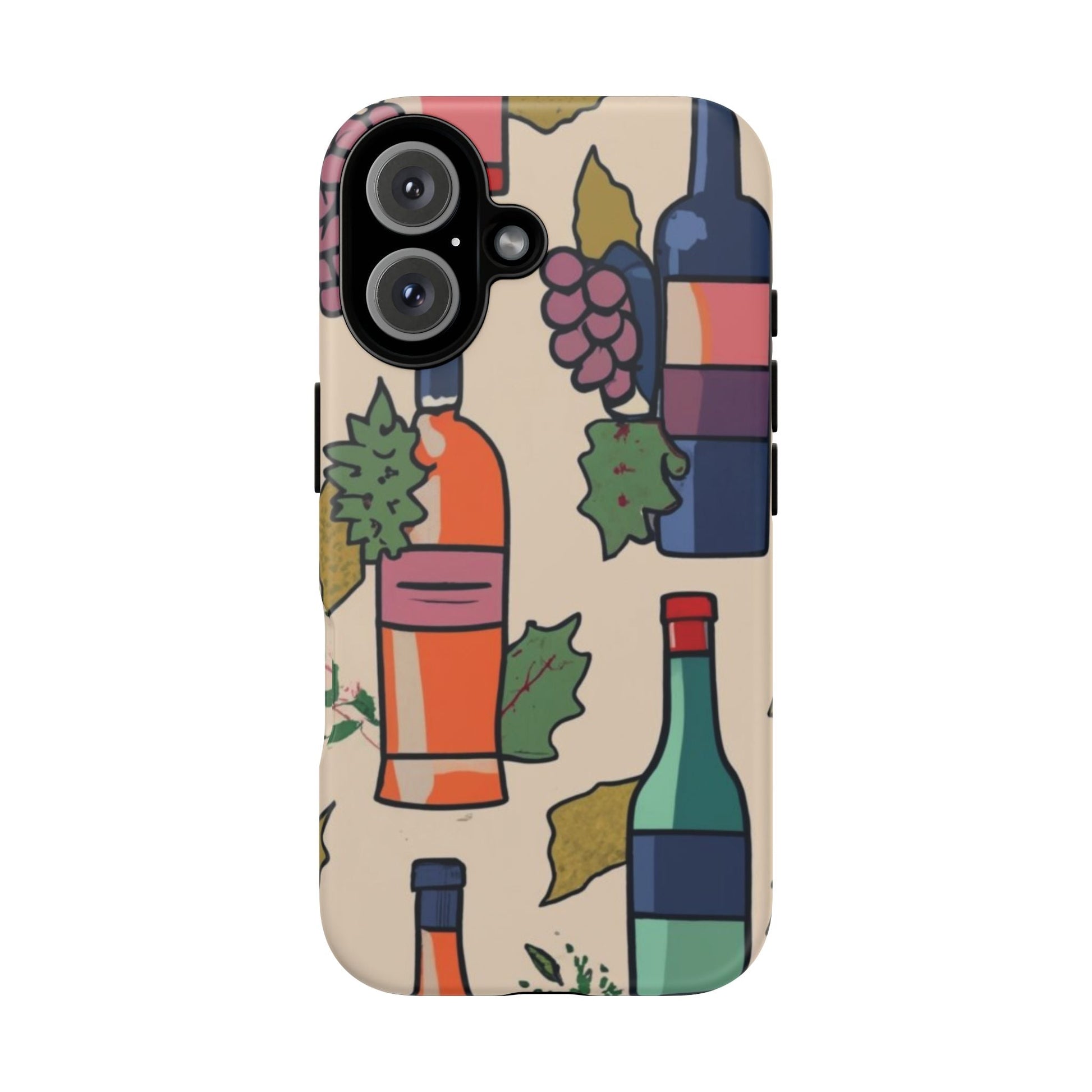 Wine Bottles & Grapes Tough Cell Phone Case - Ruppy's Creations