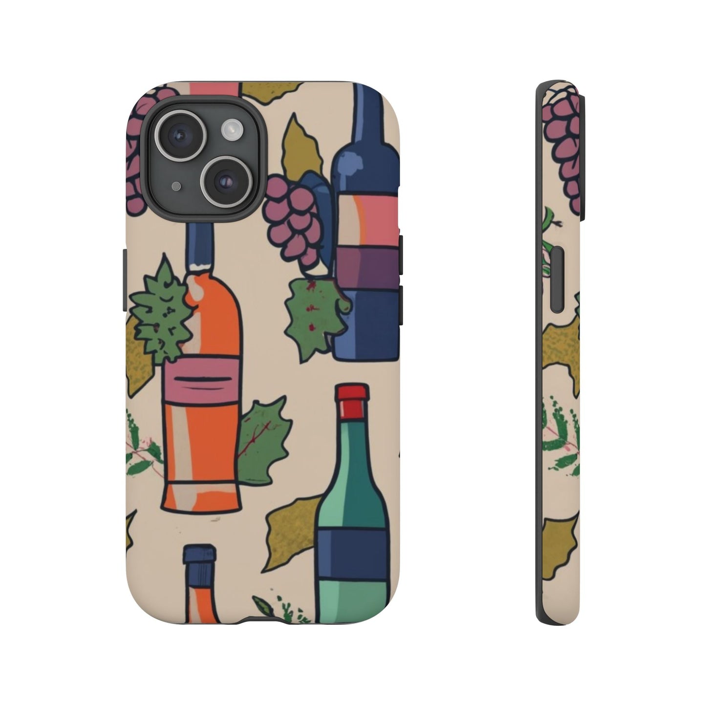 Wine Bottles & Grapes Tough Cell Phone Case - Ruppy's Creations