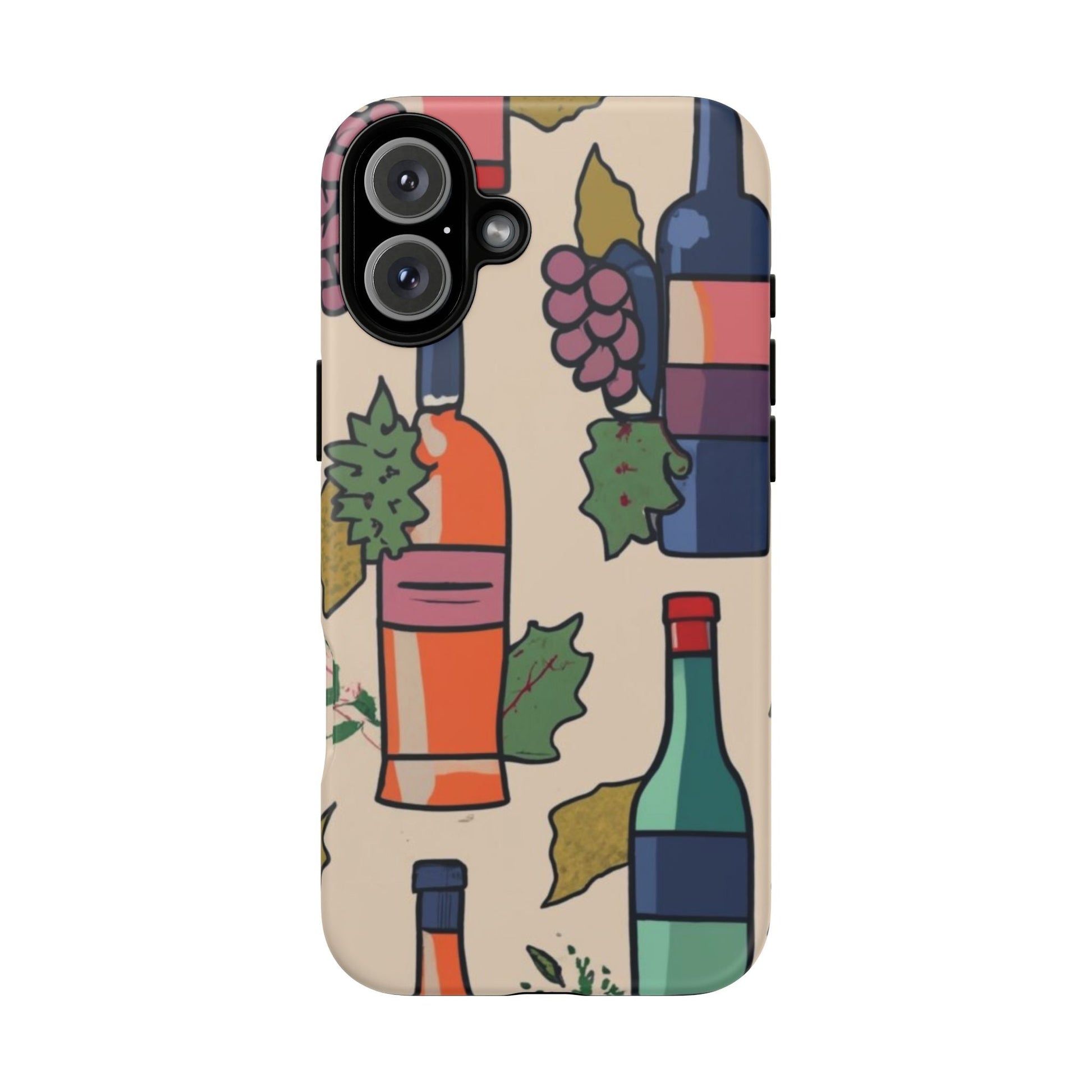 Wine Bottles & Grapes Tough Cell Phone Case - Ruppy's Creations