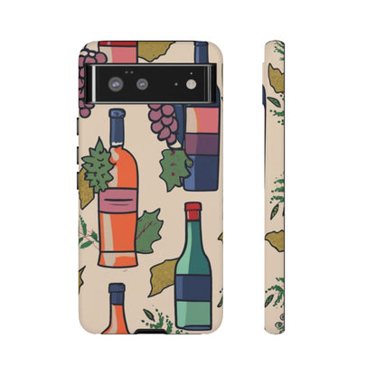 Wine Bottles & Grapes Tough Cell Phone Case - Ruppy's Creations