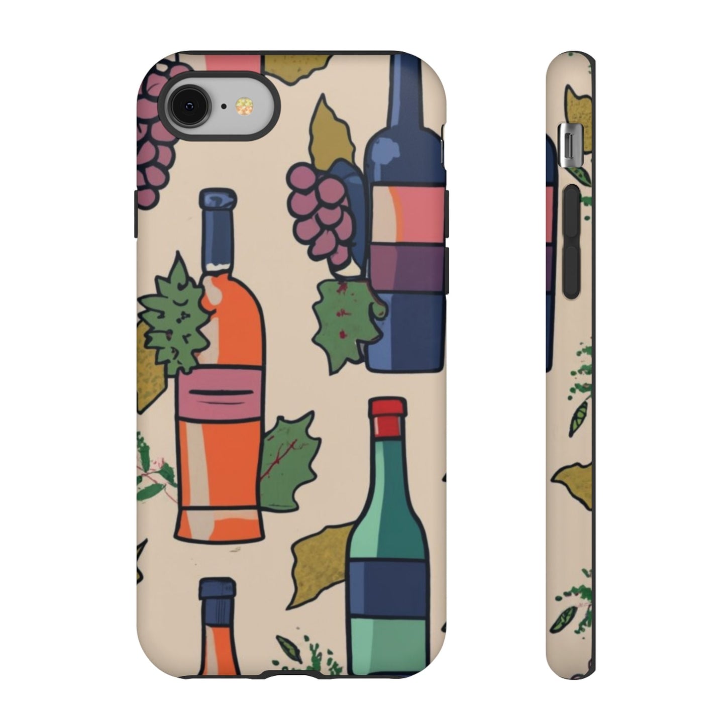 Wine Bottles & Grapes Tough Cell Phone Case - Ruppy's Creations