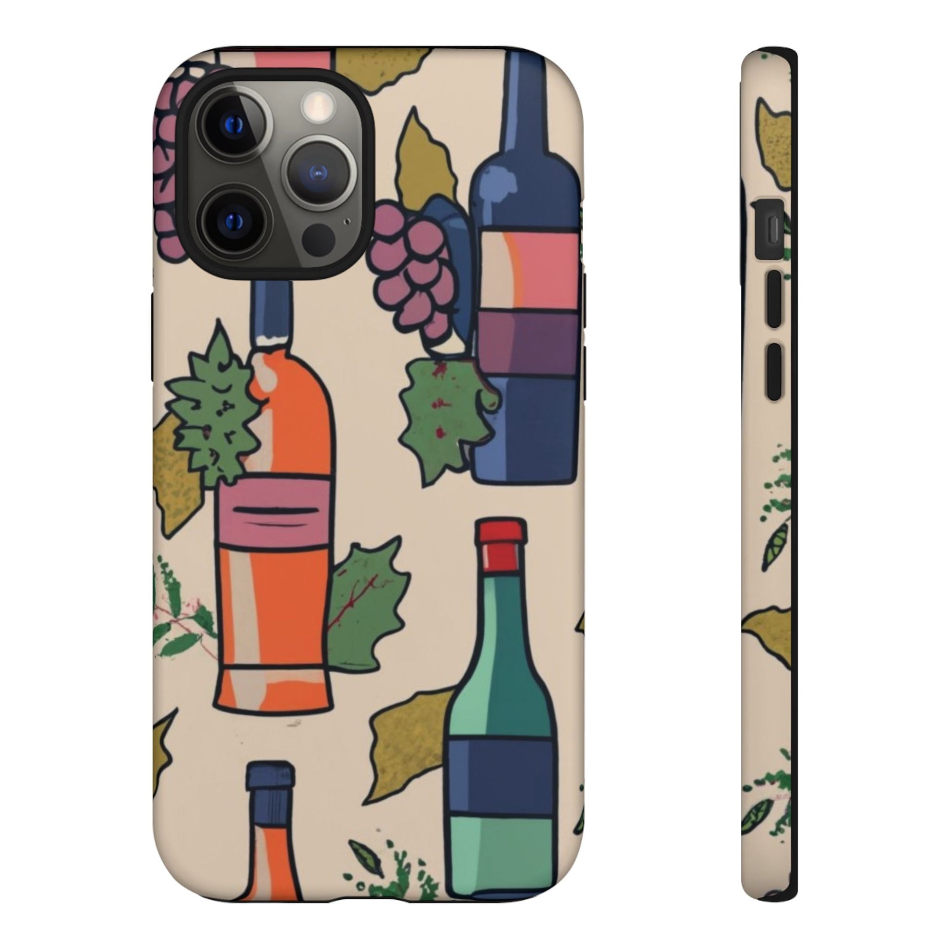 Wine Bottles & Grapes Tough Cell Phone Case - Ruppy's Creations