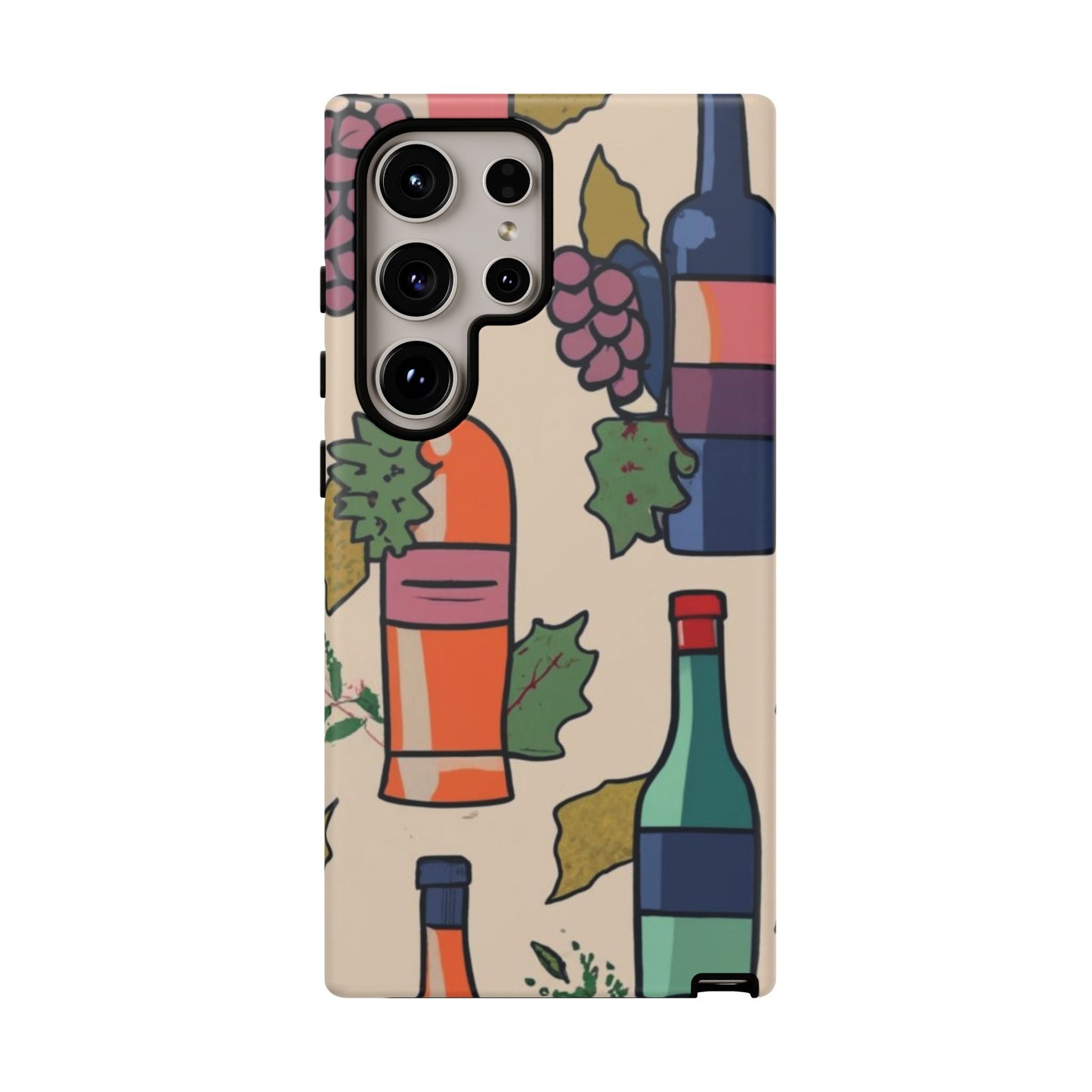 Wine Bottles & Grapes Tough Cell Phone Case - Ruppy's Creations