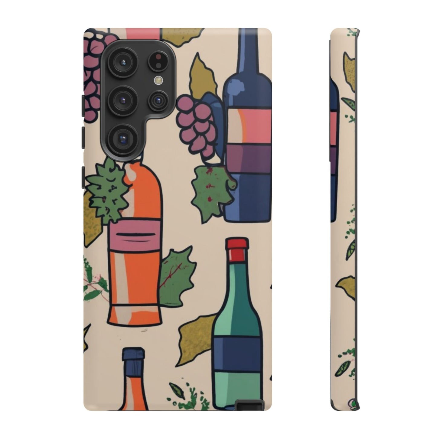 Wine Bottles & Grapes Tough Cell Phone Case - Ruppy's Creations