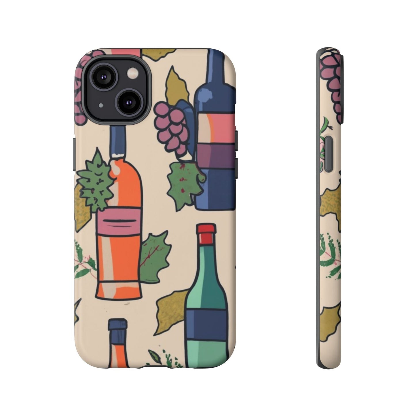 Wine Bottles & Grapes Tough Cell Phone Case - Ruppy's Creations