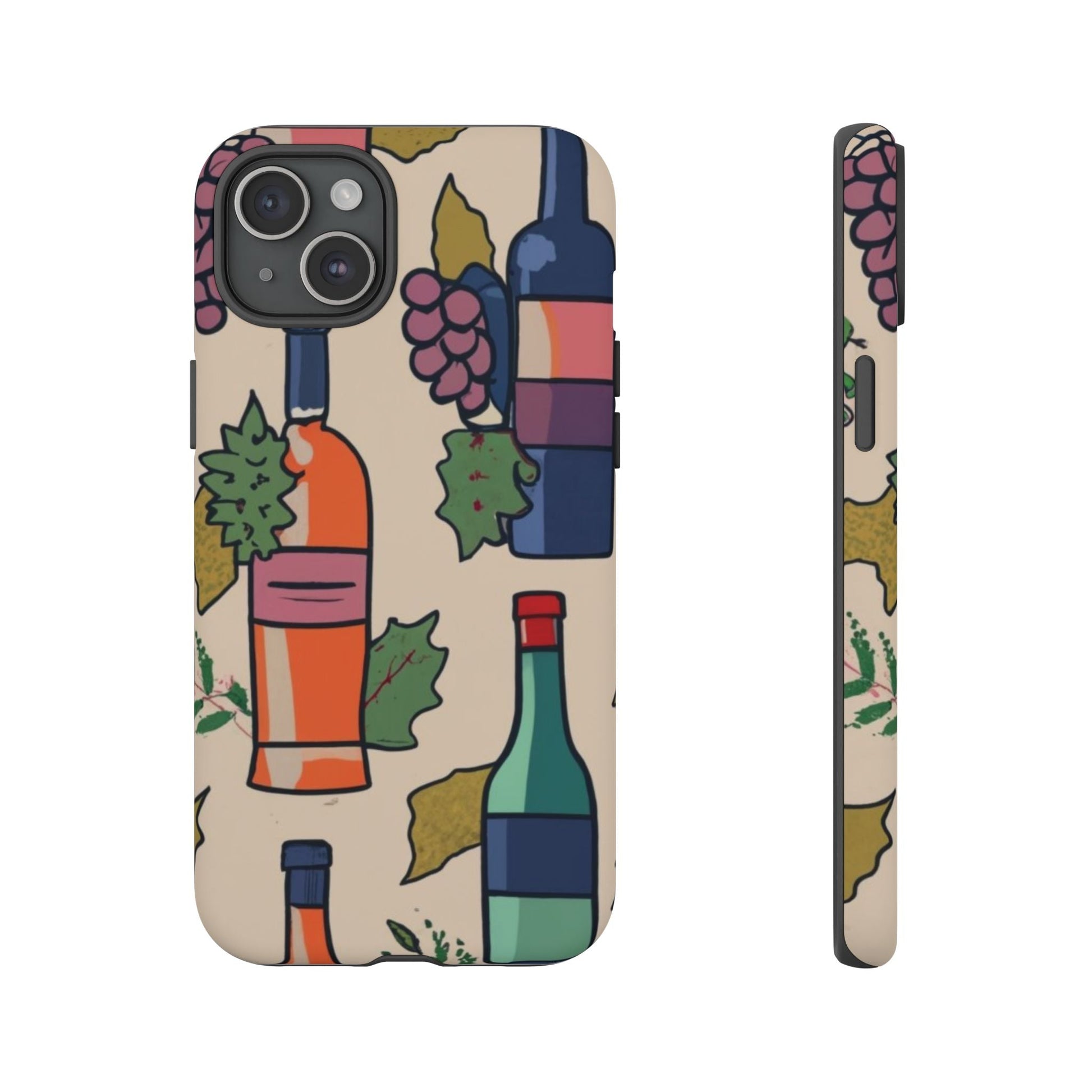 Wine Bottles & Grapes Tough Cell Phone Case - Ruppy's Creations