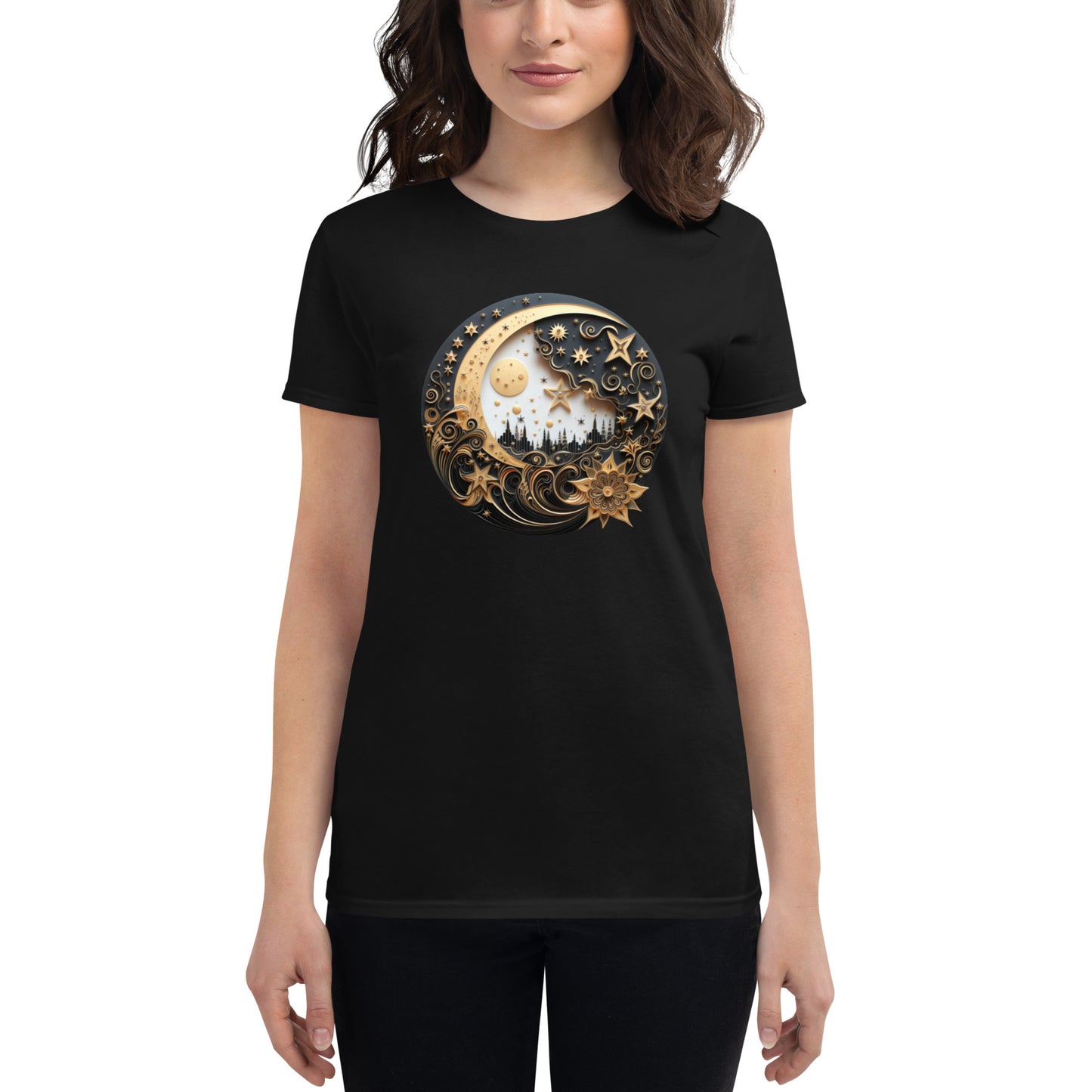 women's moon and stars city t-shirt