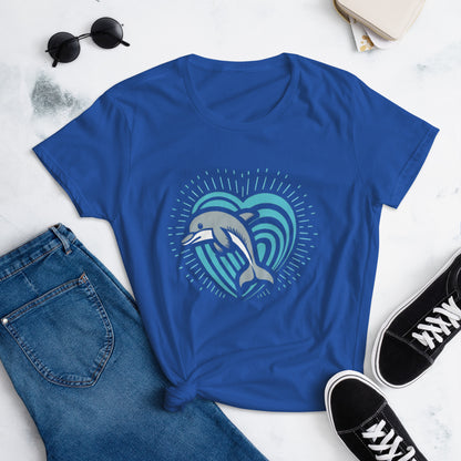 cool dolphin graphic women's tee