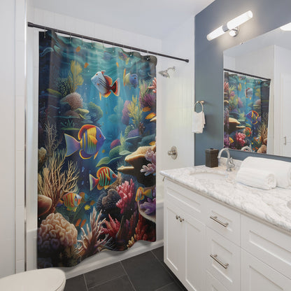 Wonders of the Sea Polyester Shower Curtain - Ruppy's Creations