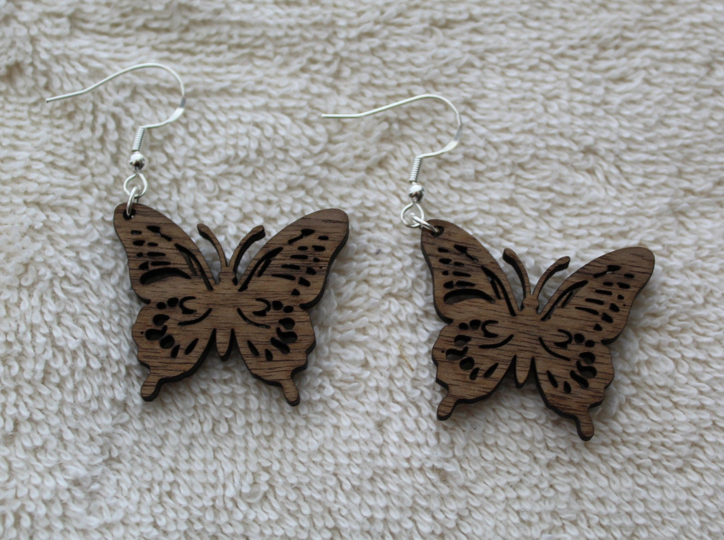 Walnut Wood Butterfly Earrings