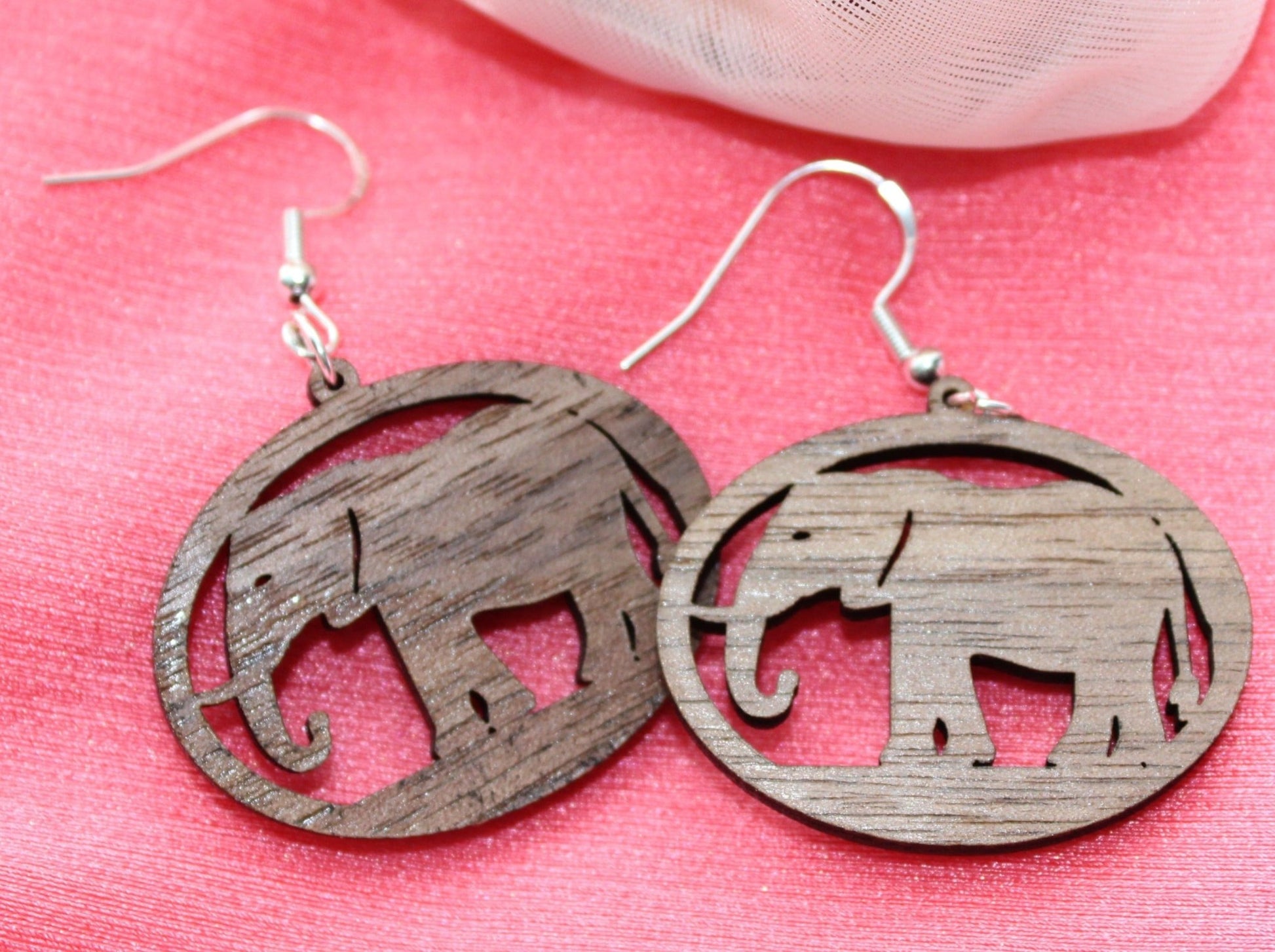 Elephant Earrings Walnut wood