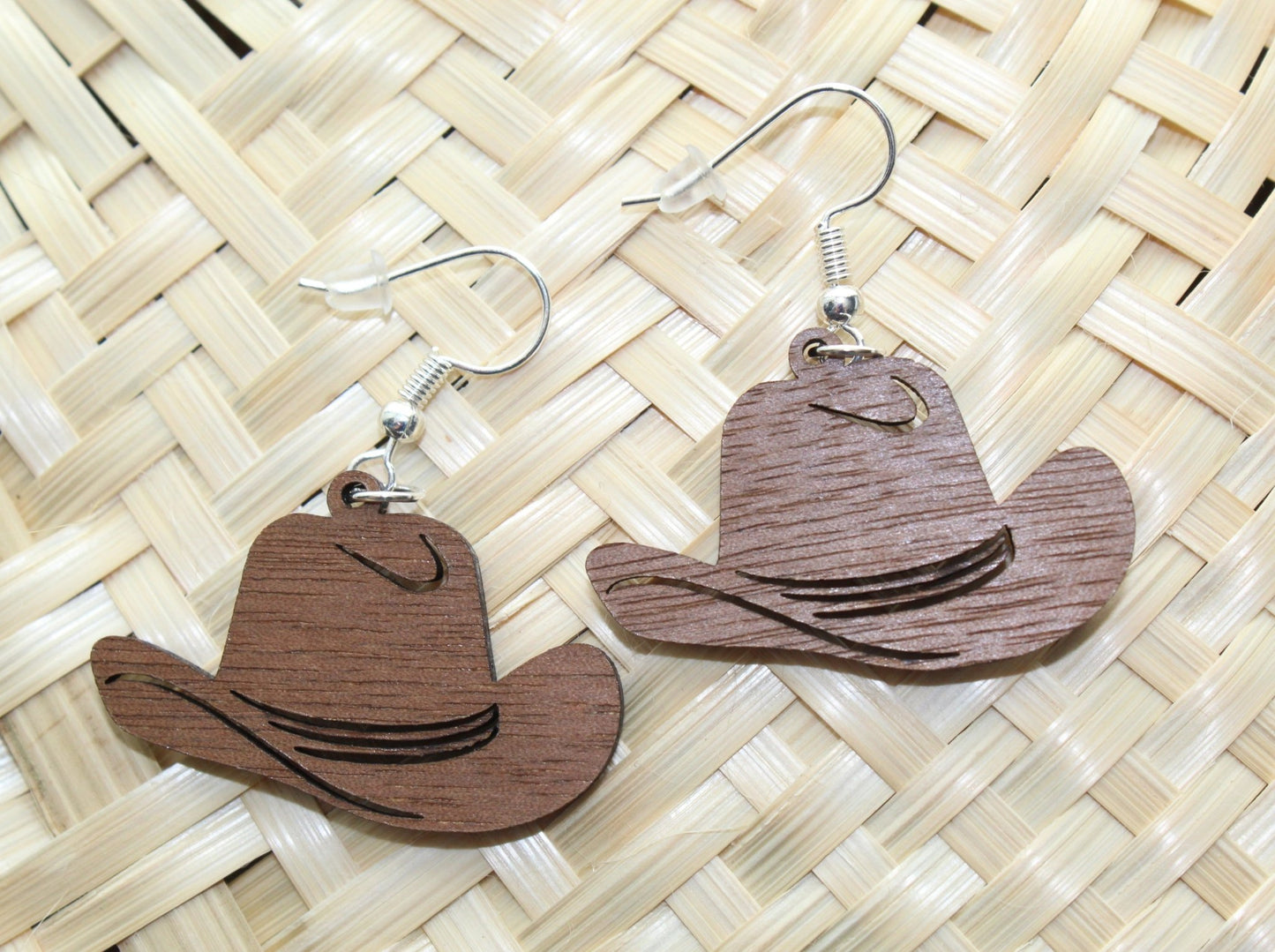 Walnut Wood Cowgirl Earrings