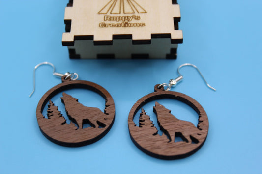 wolf earrings