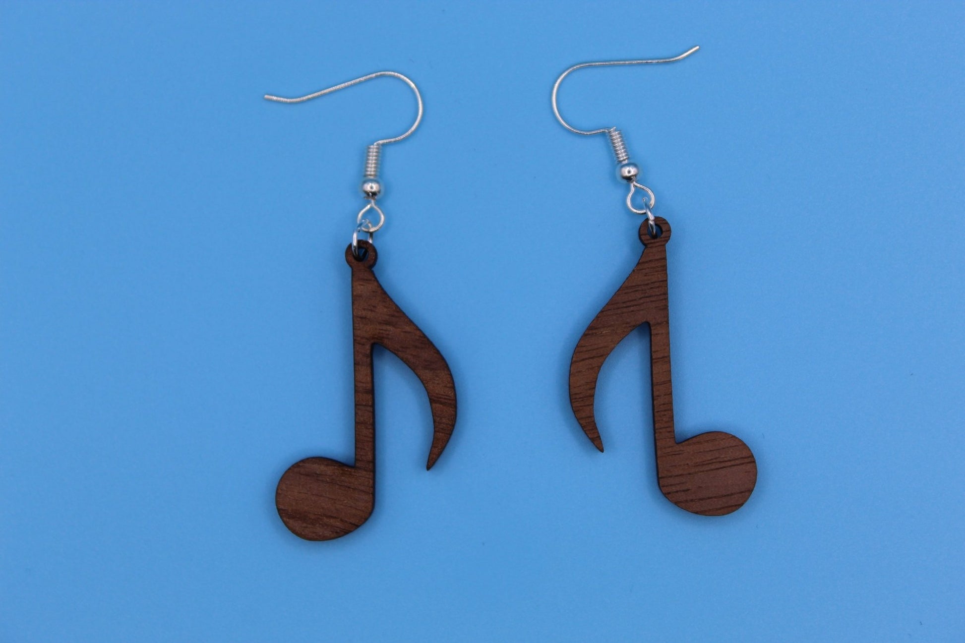 Walnut wood music inspired earrings