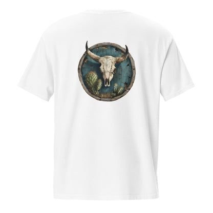 Bull Skull Back Print Men's Pocket T-Shirt - Ruppy's Creations