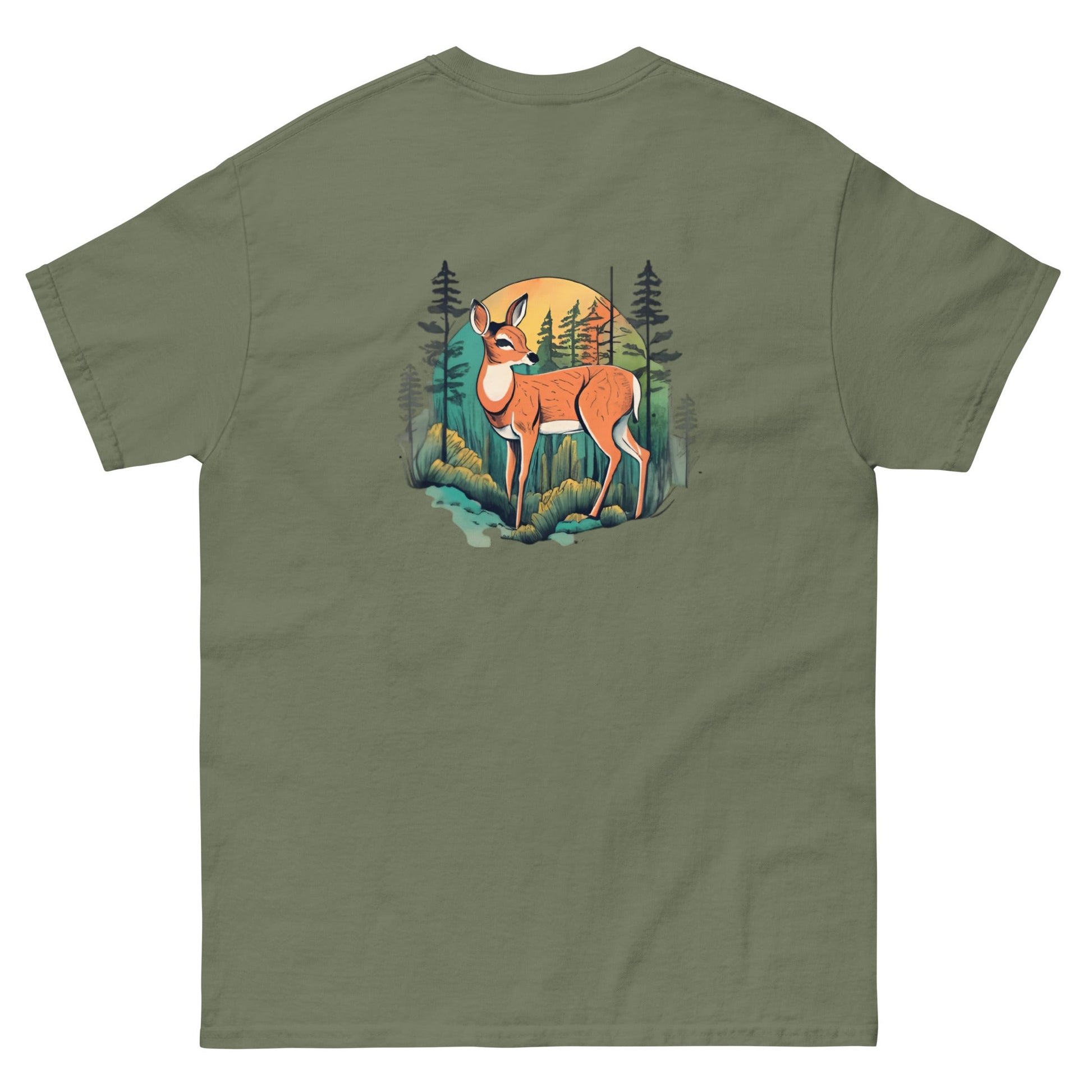 Deer On the Trail Back Print Men's Tee - Ruppy's Creations