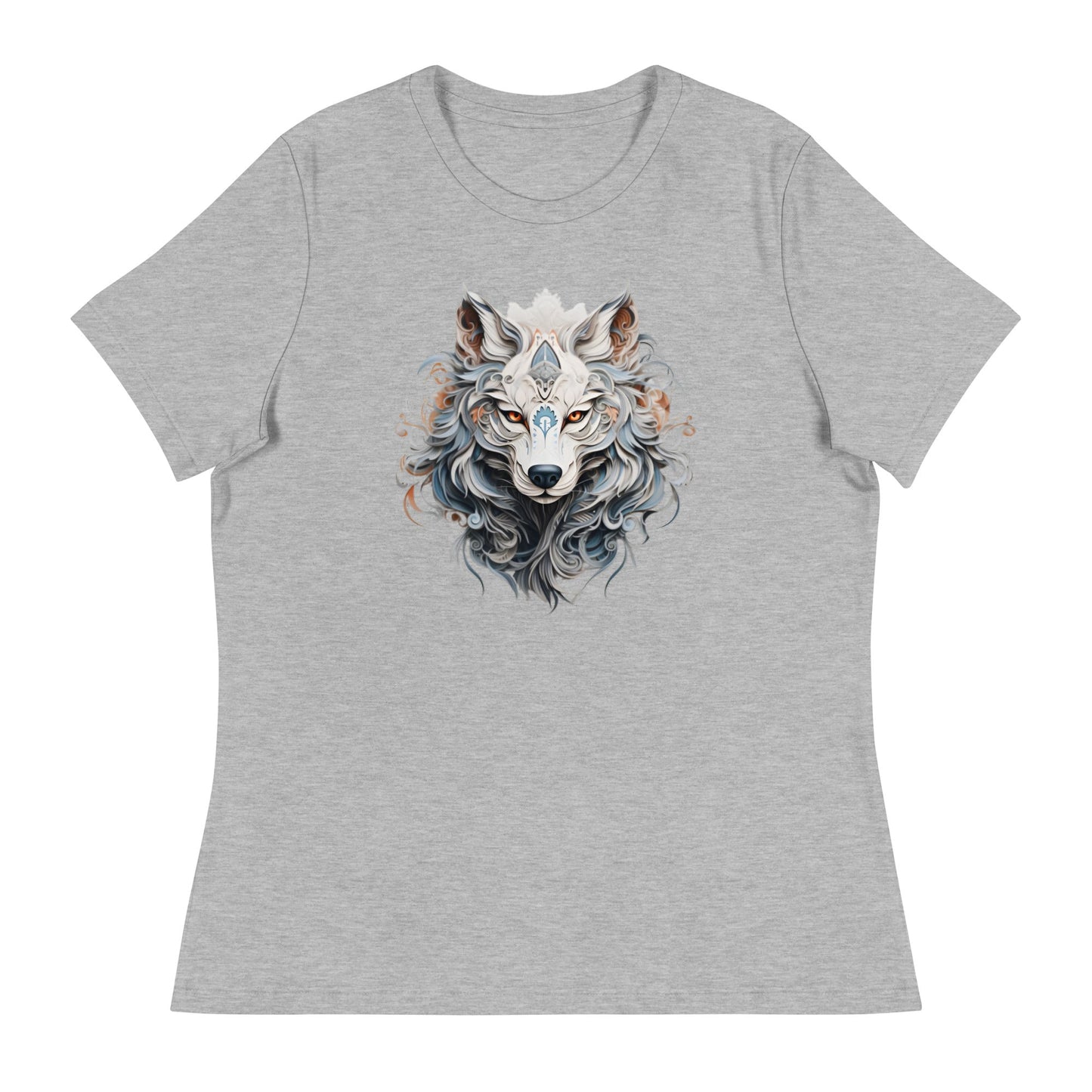 Filigree Wolf Women's Relaxed T-Shirt (sizes up to 3x) - Ruppy's Creations