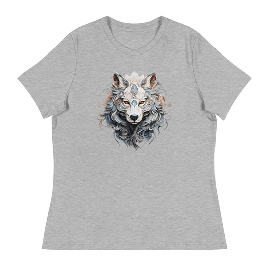 Filigree Wolf Women's Relaxed T-Shirt (sizes up to 3x) - Ruppy's Creations