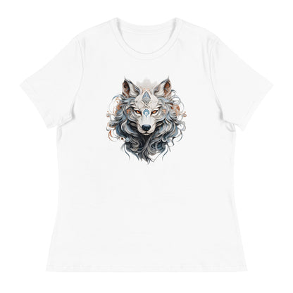 Filigree Wolf Women's Relaxed T-Shirt (sizes up to 3x) - Ruppy's Creations