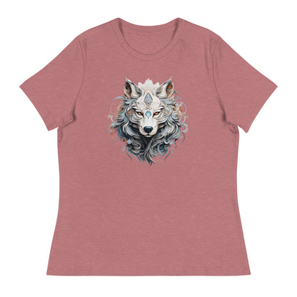 Filigree Wolf Women's Relaxed T-Shirt (sizes up to 3x) - Ruppy's Creations