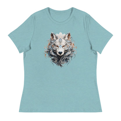 Filigree Wolf Women's Relaxed T-Shirt (sizes up to 3x) - Ruppy's Creations