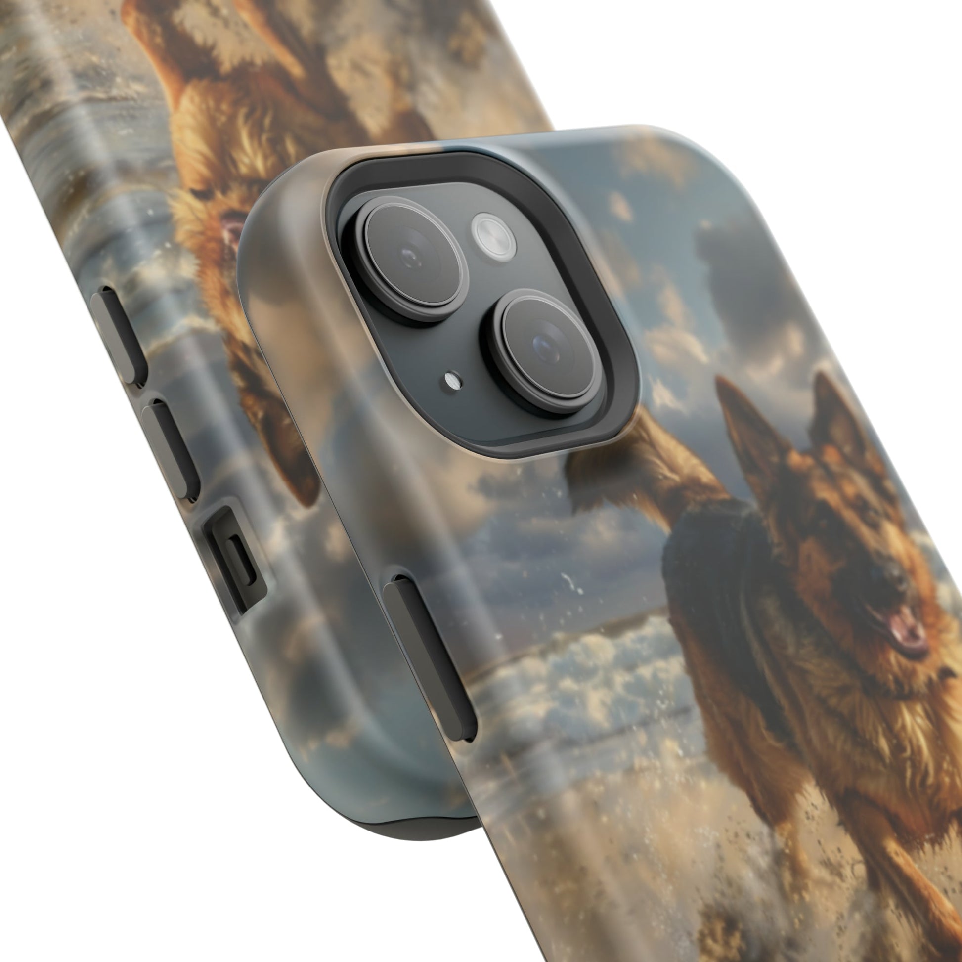 German Shepherd Beach Play MagSafe Tough iPhone Case - Ruppy's Creations