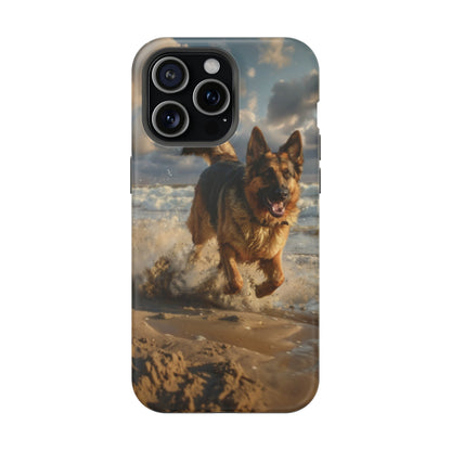 German Shepherd Beach Play MagSafe Tough iPhone Case - Ruppy's Creations