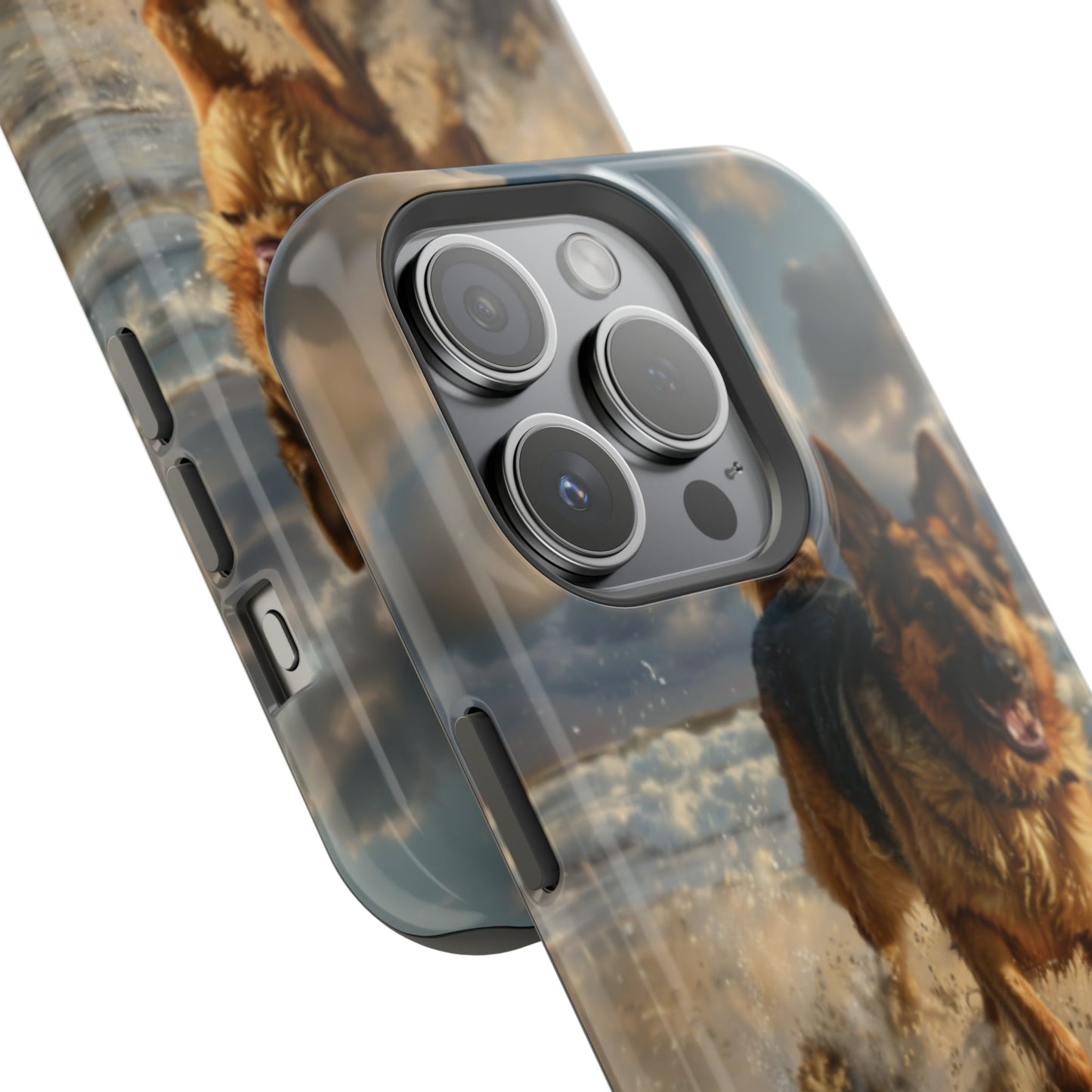 German Shepherd Beach Play MagSafe Tough iPhone Case - Ruppy's Creations