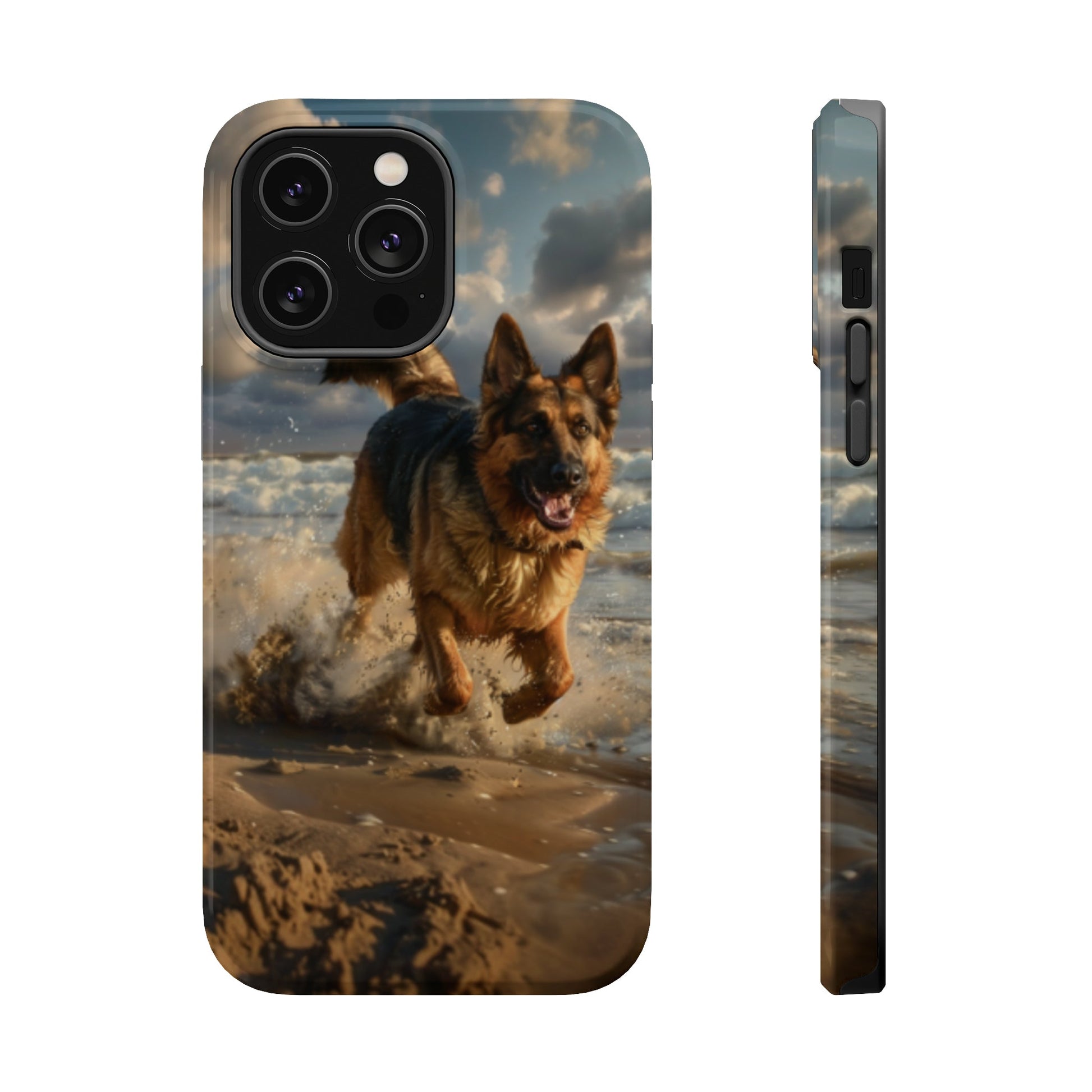 German Shepherd Beach Play MagSafe Tough iPhone Case - Ruppy's Creations