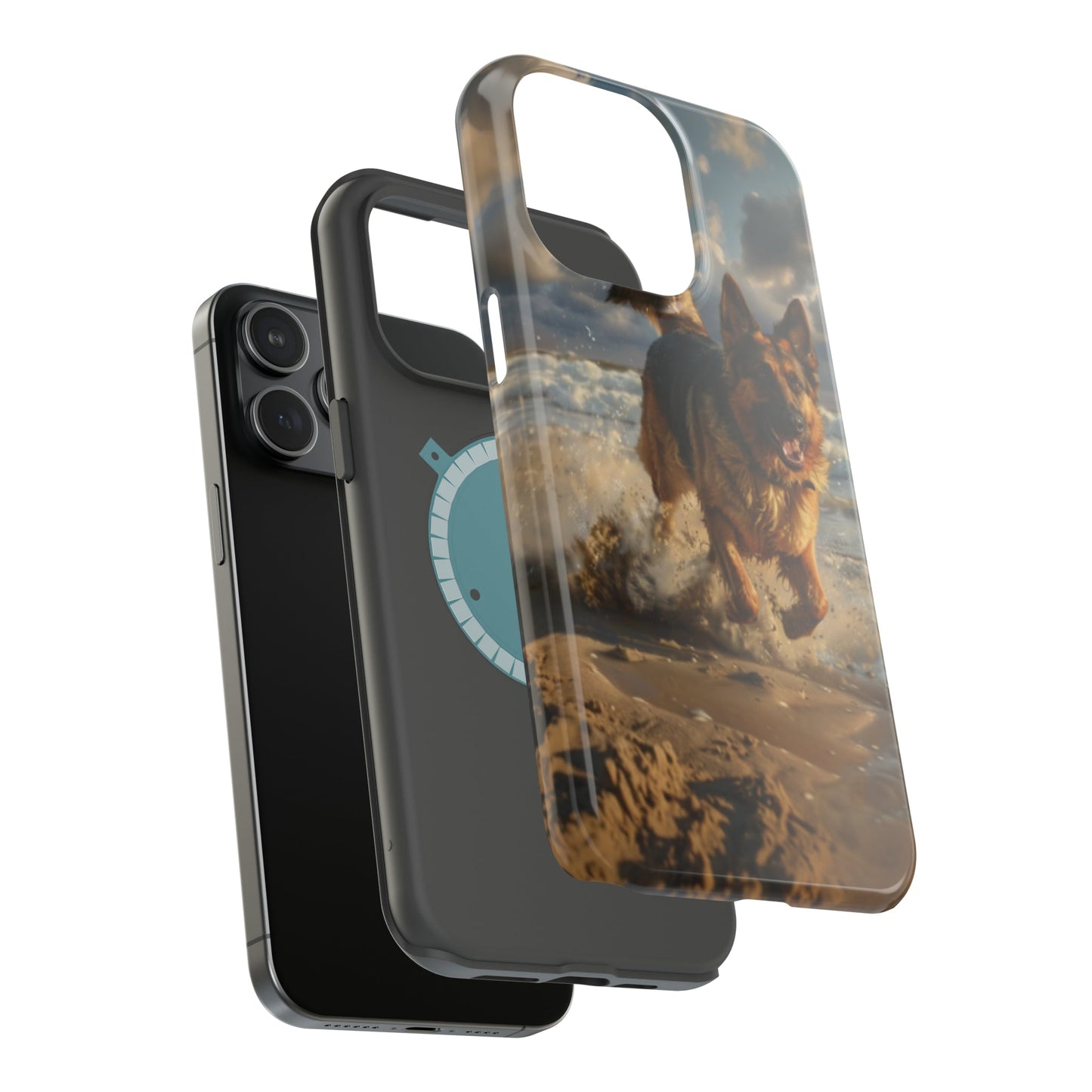 German Shepherd Beach Play MagSafe Tough iPhone Case - Ruppy's Creations