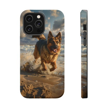 German Shepherd Beach Play MagSafe Tough iPhone Case - Ruppy's Creations