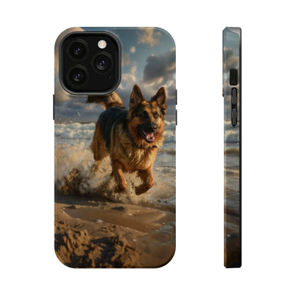 German Shepherd Beach Play MagSafe Tough iPhone Case - Ruppy's Creations