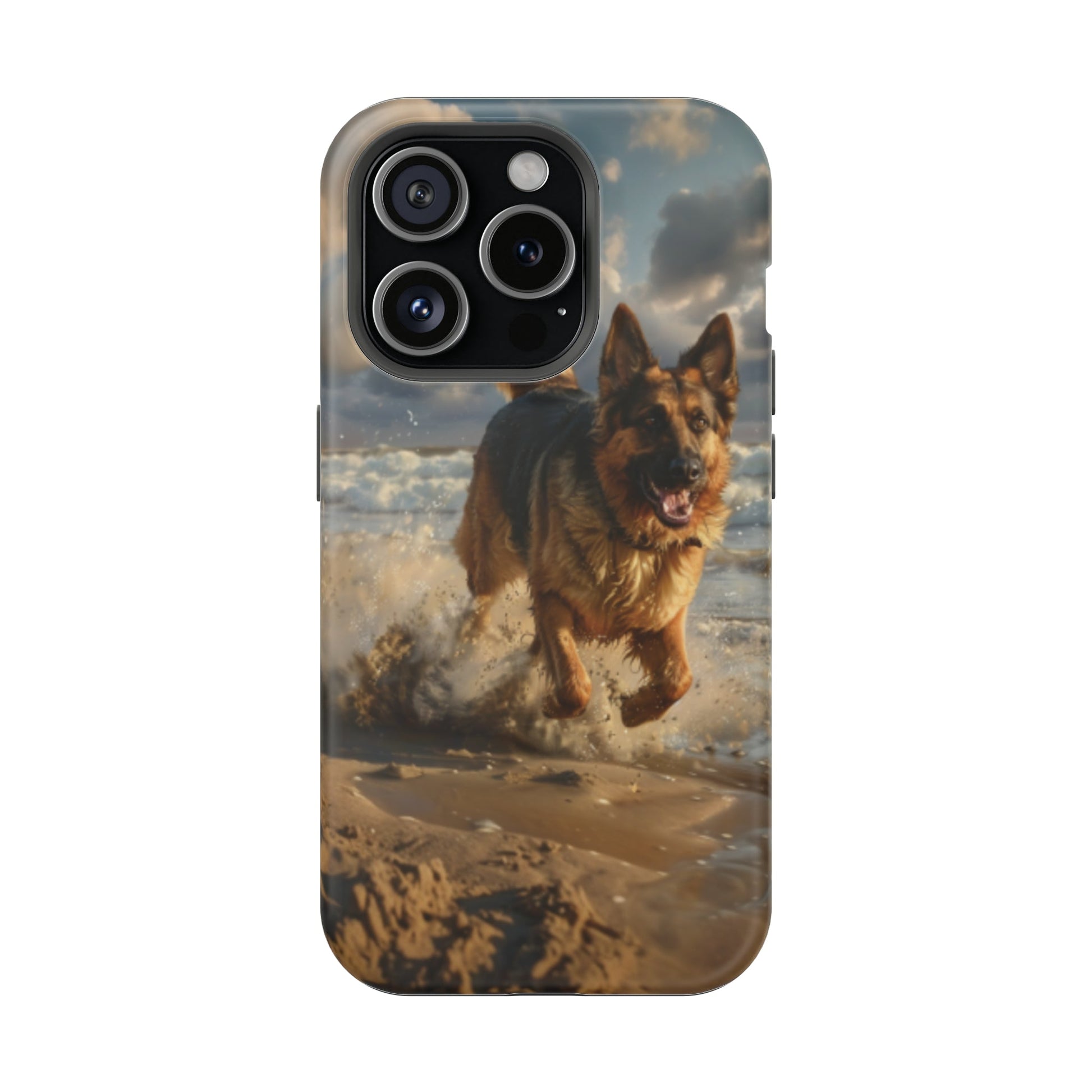 German Shepherd Beach Play MagSafe Tough iPhone Case - Ruppy's Creations