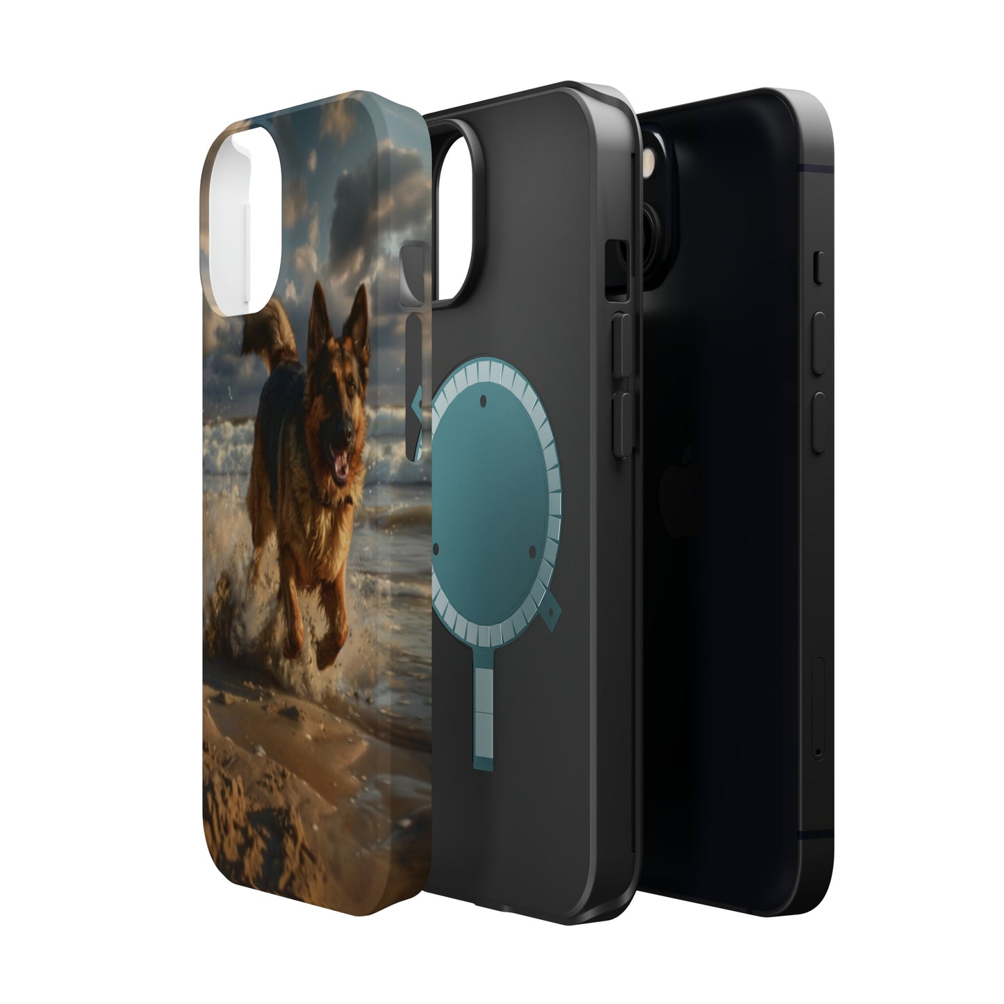 German Shepherd Beach Play MagSafe Tough iPhone Case - Ruppy's Creations