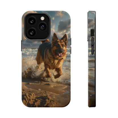 German Shepherd Beach Play MagSafe Tough iPhone Case - Ruppy's Creations