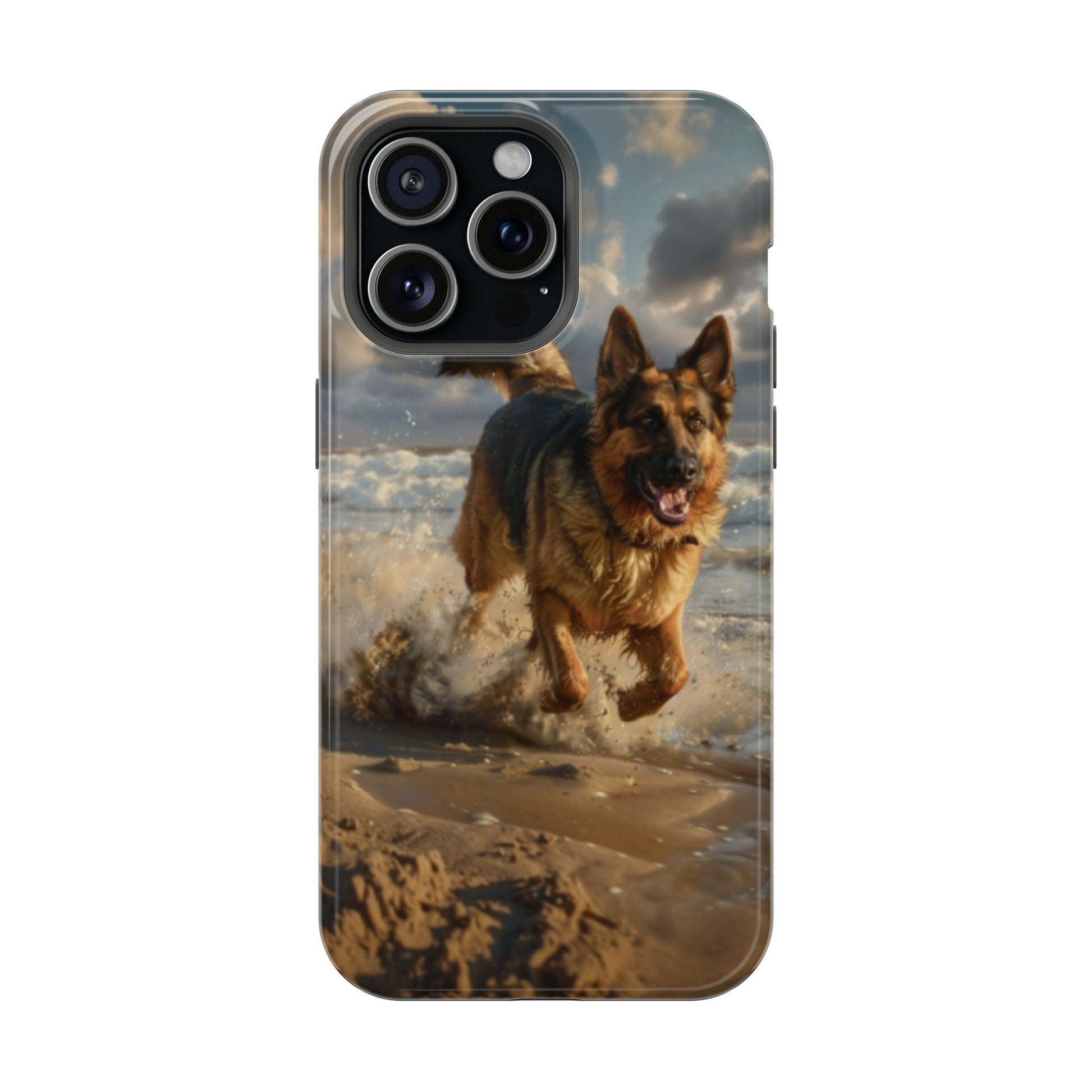 German Shepherd Beach Play MagSafe Tough iPhone Case - Ruppy's Creations