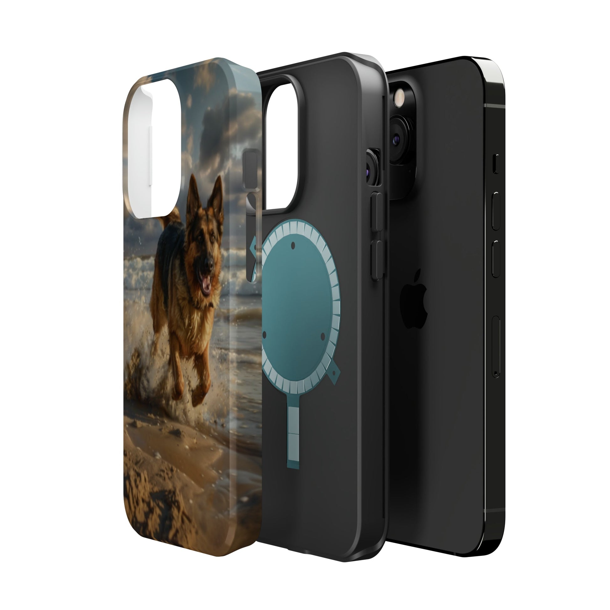 German Shepherd Beach Play MagSafe Tough iPhone Case - Ruppy's Creations